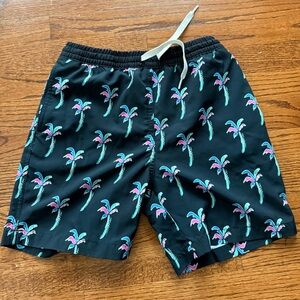 Chubbies Pink and Black Palm Print Swim Trunks - M
